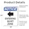 Signmission Entering Quiet Zone Sign With Symbol, 18 in W x Rectangle, Vinyl Decal OS-2PACK-NS-D-1824-V-12095 - alternate 6